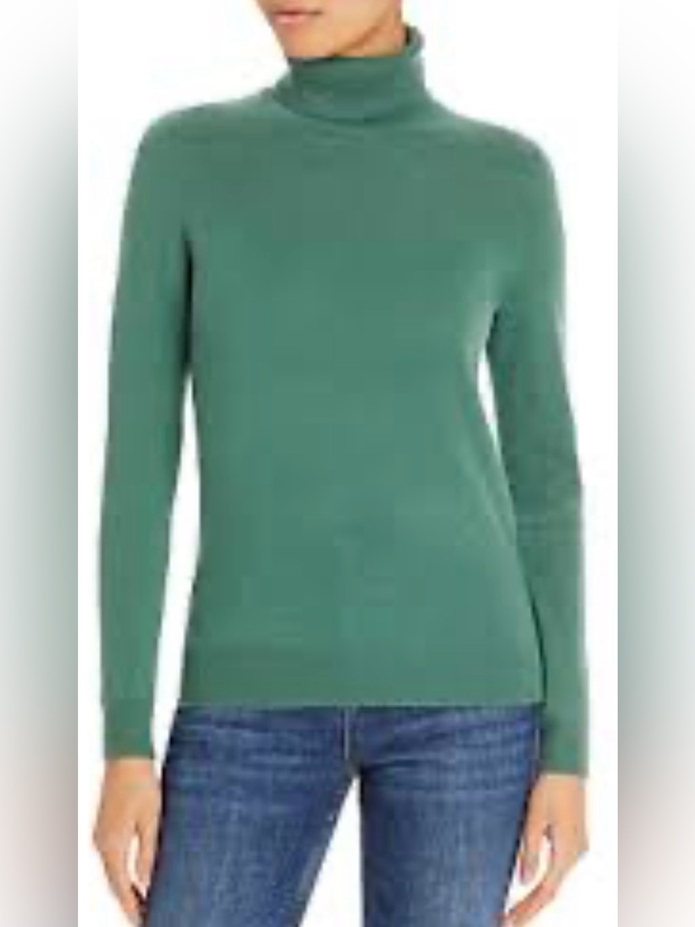 C by Bloomingdale's Women's Green Turtleneck Sweater
